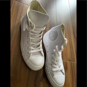 Converse white leather high tops